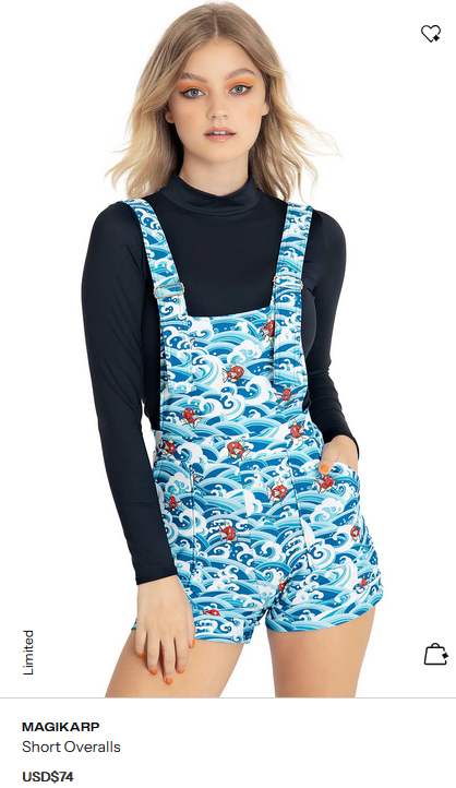 Blackmilk Magikarp overalls