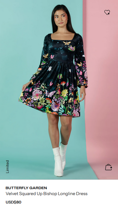 Blackmilk Butterfly-Pokemon-themed dress