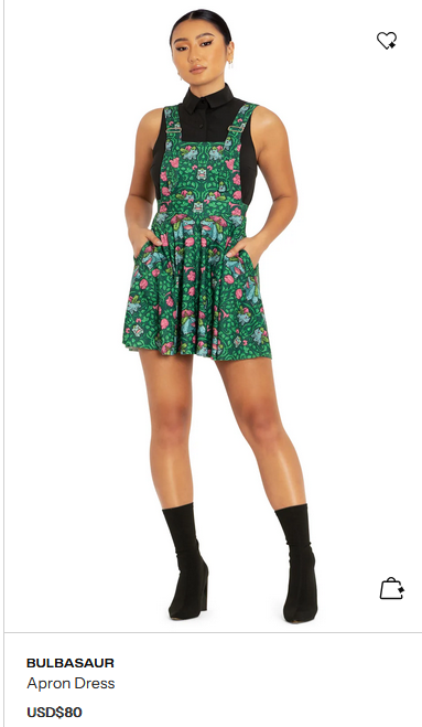 Blackmilk Bulbasaur apron dress
