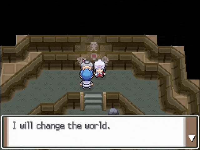 Cyrus pushes the player aside to approach the mural