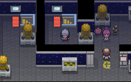 Top floor of Eterna building shows sparkly wallpaper