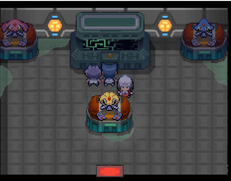 Room where the lake spirits are being held. Goo leaks can be seen. Saturn and Charon are at the console.